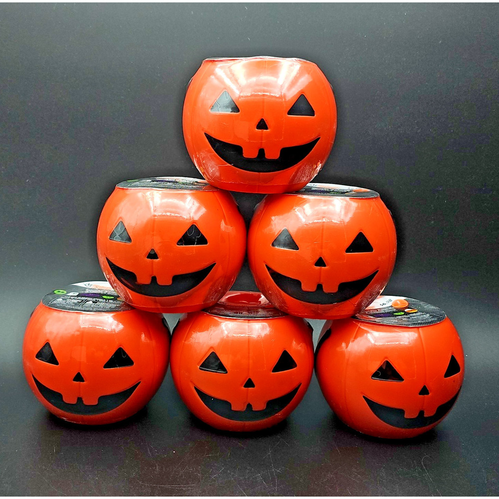 6 Items Mini Pumpkin Candy Bucket 18 Squishy Animals, Halloween Party Favors Lot